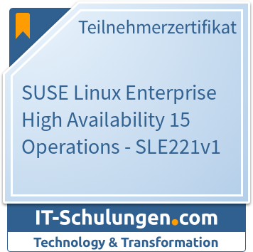 IT-Schulungen Badge: SUSE Linux Enterprise High Availability 15 Operations - SLE221v15