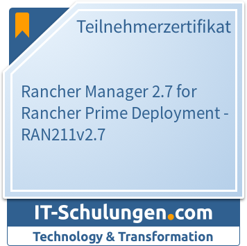 IT-Schulungen Badge: Rancher Manager 2.8 for Rancher Prime Deployment - RAN211v2.8
