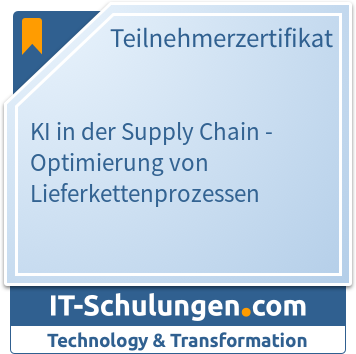 IT-Schulungen Badge: KI in der Supply Chain - Optimierung von Lieferkettenprozessen