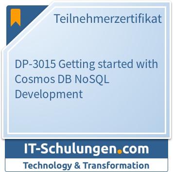 IT-Schulungen Badge: DP-3015 Getting started with Cosmos DB NoSQL Development