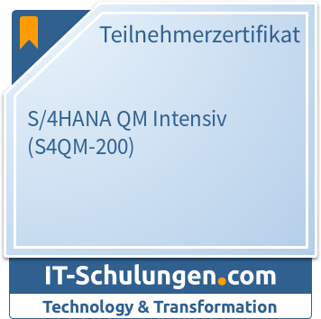 IT-Schulungen Badge: S/4HANA QM Intensiv (S4QM-200)