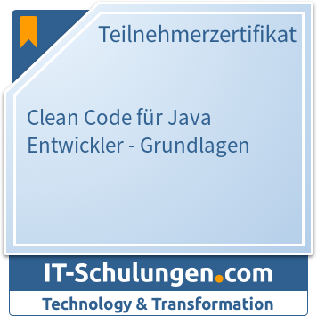 IT-Schulungen Badge: Clean Code für Java Entwickler - Grundlagen