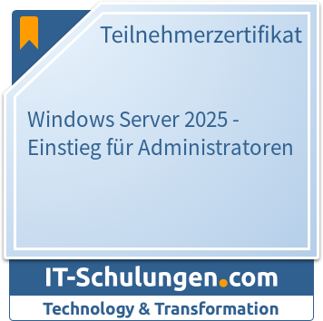 IT-Schulungen Badge: Windows Server 2025 - Einstieg für Administratoren