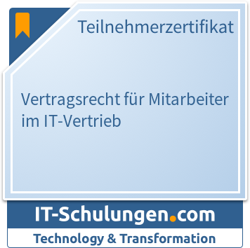 IT-Schulungen Badge: Vertragsrecht für Mitarbeiter im IT-Vertrieb