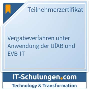 IT-Schulungen Badge: Vergabeverfahren unter Anwendung der UfAB und EVB-IT