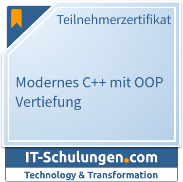 IT-Schulungen Badge: Modernes C++ mit OOP Vertiefung