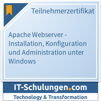 IT-Schulungen Badge: Apache Webserver - Installation, Konfiguration und Administration unter Windows