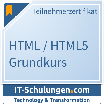 IT-Schulungen Badge: HTML/HTML5 - Grundkurs