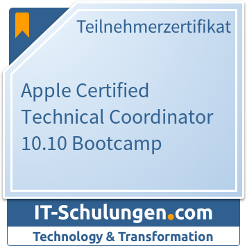IT-Schulungen Badge: Apple Certified Technical Coordinator 10.10 Bootcamp