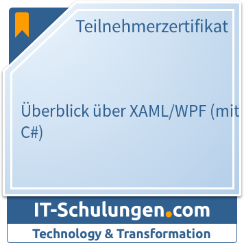 IT-Schulungen Badge: Überblick über XAML/WPF (mit C#)
