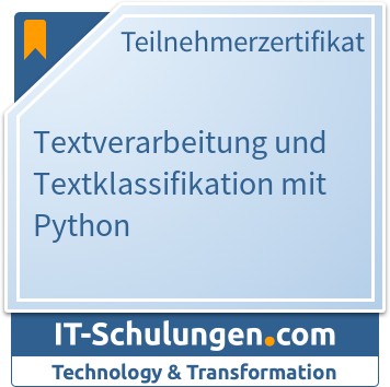 IT-Schulungen Badge: Textverarbeitung und Textklassifikation mit Python