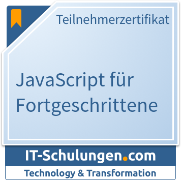 IT-Schulungen Badge: JavaScript Fortgeschrittenenkurs