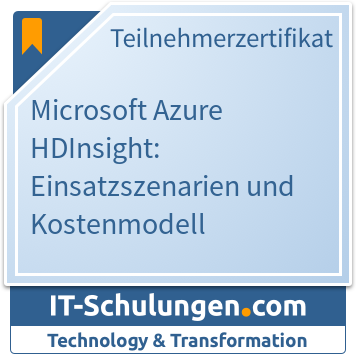 IT-Schulungen Badge: Microsoft Azure HDInsight: Einsatzszenarien und Kostenmodell