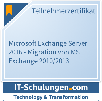 IT-Schulungen Badge: MS Exchange Server 2016 - Migration von MS Exchange 2010/2013