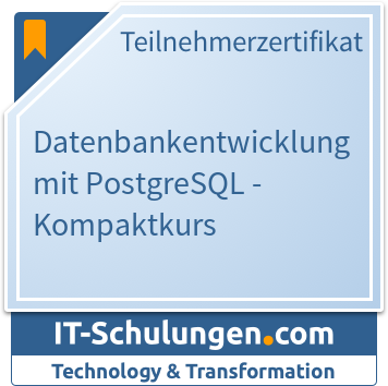 IT-Schulungen Badge: Datenbankentwicklung mit PostgreSQL - Kompaktkurs