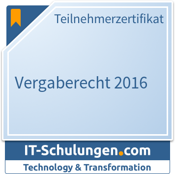 IT-Schulungen Badge: Vergaberecht 2016