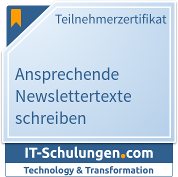 IT-Schulungen Badge: Ansprechende Newslettertexte schreiben