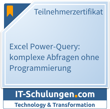 IT-Schulungen Badge: Excel Power Query: komplexe Abfragen ohne Programmierung