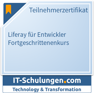 IT-Schulungen Badge: Liferay für Entwickler Fortgeschrittenenkurs