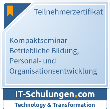 IT-Schulungen Badge: Kompaktseminar Betriebliche Bildung, Personal- und Organisationsentwicklung