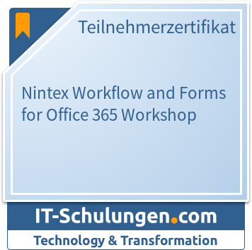 IT-Schulungen Badge: Nintex Workflow and Forms for Office 365 Workshop