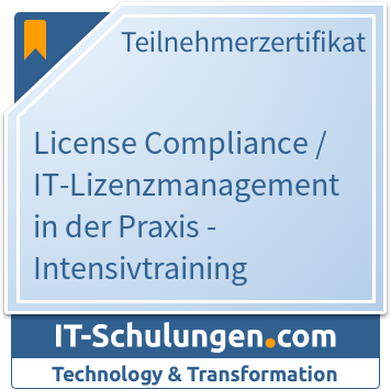 IT-Schulungen Badge: License Compliance / IT-Lizenzmanagement in der Praxis - Intensivtraining
