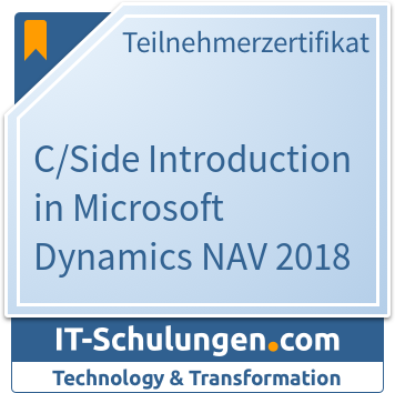 IT-Schulungen Badge: C/Side Introduction in Microsoft Dynamics NAV 2018