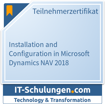 IT-Schulungen Badge: Installation and Configuration in Microsoft Dynamics NAV 2018