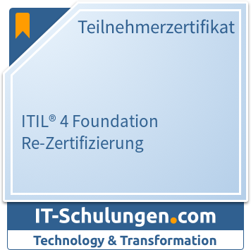 IT-Schulungen Badge: ITIL® 4 Foundation Re-Zertifizierung