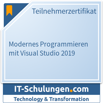 IT-Schulungen Badge: Modernes Programmieren mit Visual Studio 2019
