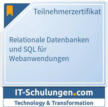 IT-Schulungen Badge: Relationale Datenbanken und SQL für Webanwendungen
