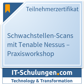 IT-Schulungen Badge: Schwachstellen-Scans mit Tenable Nessus – Praxisworkshop
