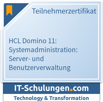 IT-Schulungen Badge: HCL Domino 11: Systemadministration: Server- und Benutzerverwaltung