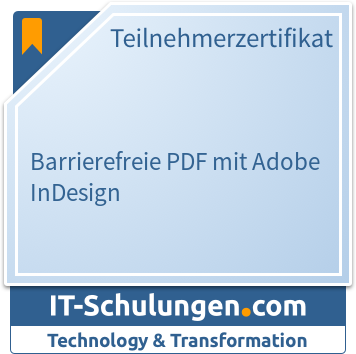 IT-Schulungen Badge: Barrierefreie PDF mit Adobe InDesign