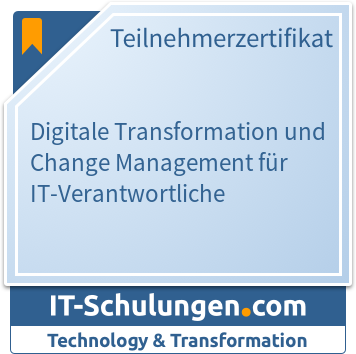 IT-Schulungen Badge: Digitale Transformation und Change Management für IT-Verantwortliche