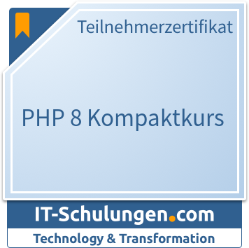 IT-Schulungen Badge: PHP 8 Kompaktkurs