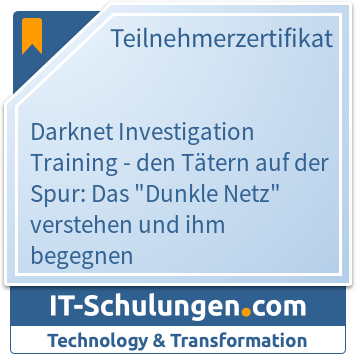 IT-Schulungen Badge: Darknet Investigation Training - den Tätern auf der Spur: Das 