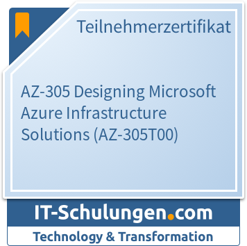 IT-Schulungen Badge: AZ-305 Designing Microsoft Azure Infrastructure Solutions (AZ-305T00)