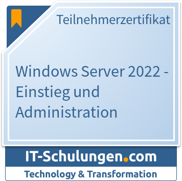 IT-Schulungen Badge: Windows Server 2022 - Einstieg und Administration