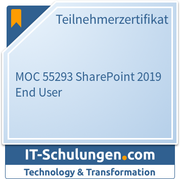 IT-Schulungen Badge: MOC 55293 SharePoint 2019 End User