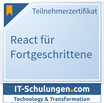 IT-Schulungen Badge: React für Fortgeschrittene