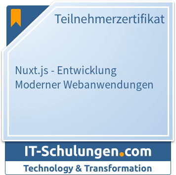 IT-Schulungen Badge: Nuxt.js - Entwicklung Moderner Webanwendungen