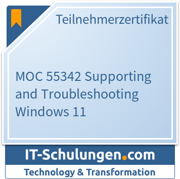 IT-Schulungen Badge: MOC 55342 Supporting and Troubleshooting Windows 11